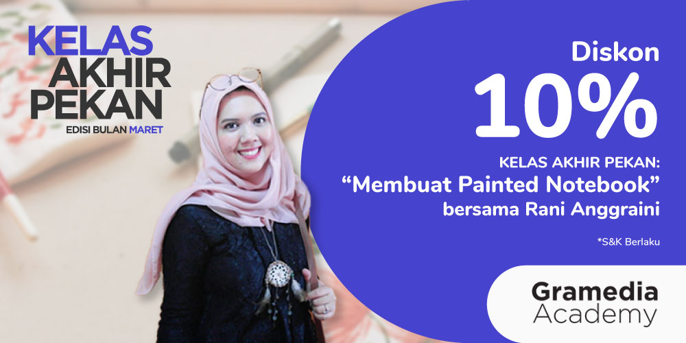 Diskon 10% KELAS AKHIR PEKAN : “Membuat Painted Notebook” bersama Rani Anggraini